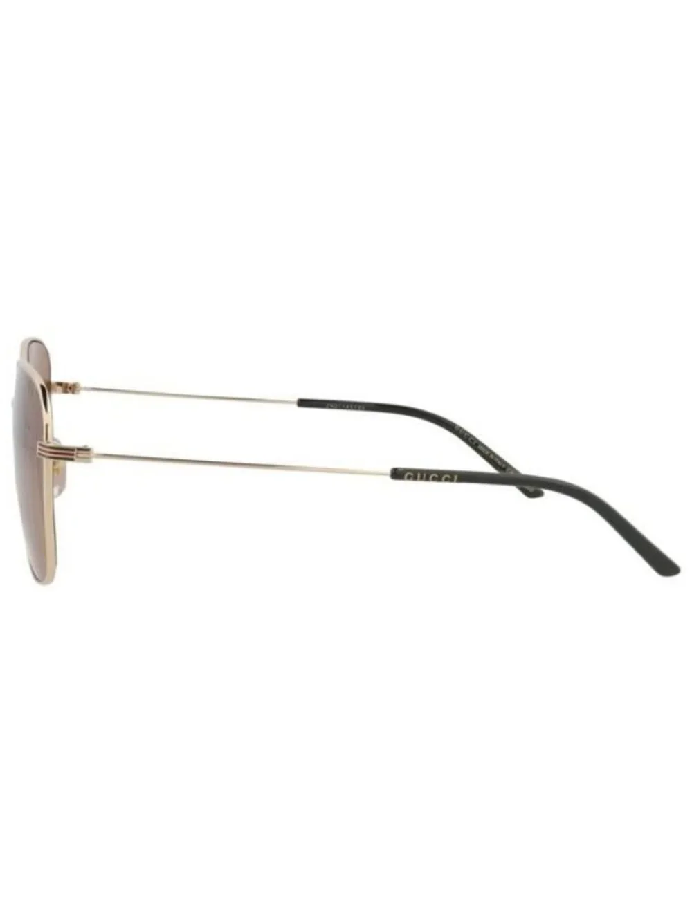 New Gucci Mens Square/Rectangle Gold Gold Brown Fashion Designer Sunglasses